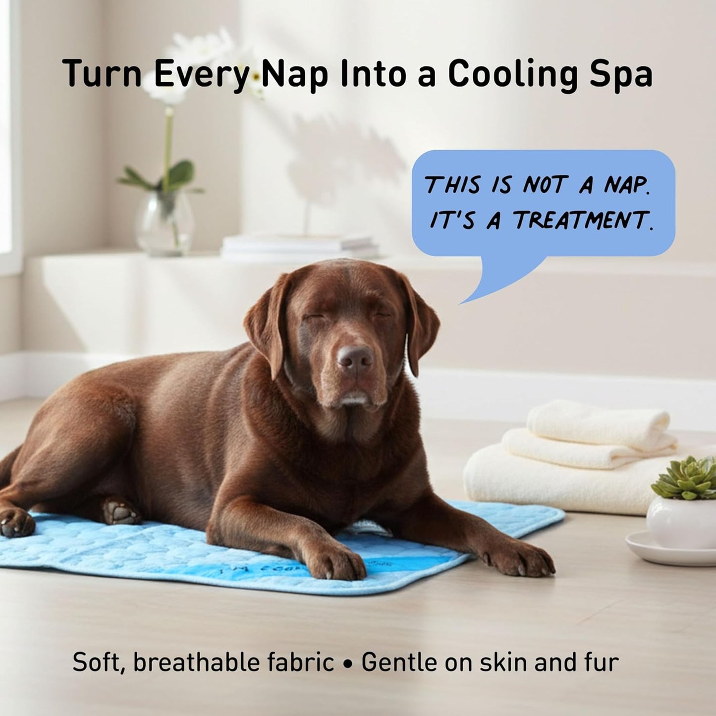 Dog Cooling Mat, Indoor & Outdoor, Large Self Cooling Pad | No Freeze Needed, Breathable, Washable, Portable Cooling Mat for Dogs with Travel Bag, Fits Car, Crate, Floor & Bed, 39"X27"