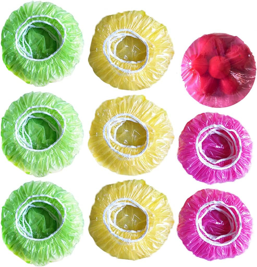 Bowl Covers Plastic Elastic Wrap for Food Storage Reusable Food Covers Saran Wrap Fresh Keeping Stretch Bags Bowl Covers for Bread Proofing for Family Outdoor Picnic Sourdough Baking(60)