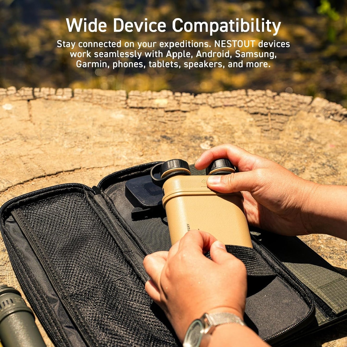 ELECOM NESTOUT Rugged Power Bank, 15000Mah Outdoor Charger, 32W USB C Fast Charging PD, Waterproof IP67, Heavy Duty Shockproof, Tactical Battery Pack for Iphone Tablet Hiking Camping Survival (Black)