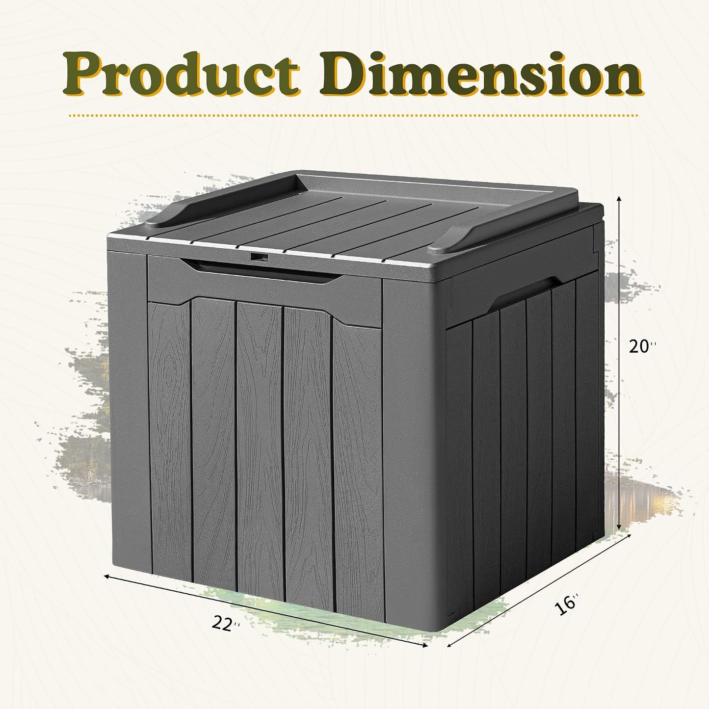 31 Gallon Waterproof Outdoor Storage Box Resin Deck Box Lockable and UV Resistant for Patio Furniture,Garden Tools (Grey)