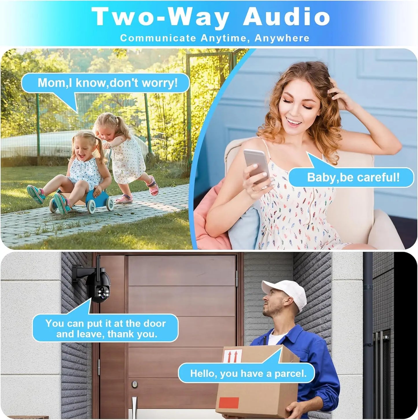 Seevision Solar WIFI Security Camera with Spotlight, 1080P HD Clear Picture,Pir Motion Detection, Color Night Vision, Waterproof Black White Security Camera