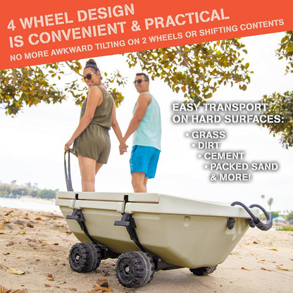 CUDDY Crawler Cooler with Wheels – 40 QT Amphibious Floating Cooler and Dry Storage Vessel - Orange, Navy, Tan, or White