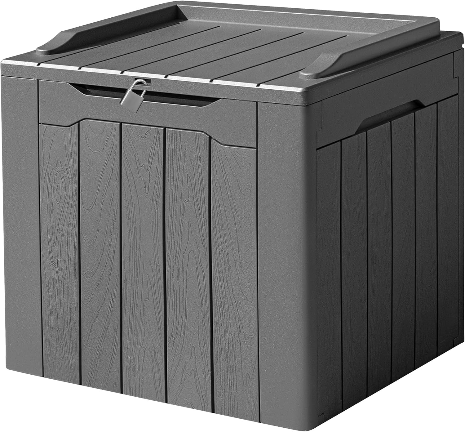 31 Gallon Waterproof Outdoor Storage Box Resin Deck Box Lockable and UV Resistant for Patio Furniture,Garden Tools (Grey)