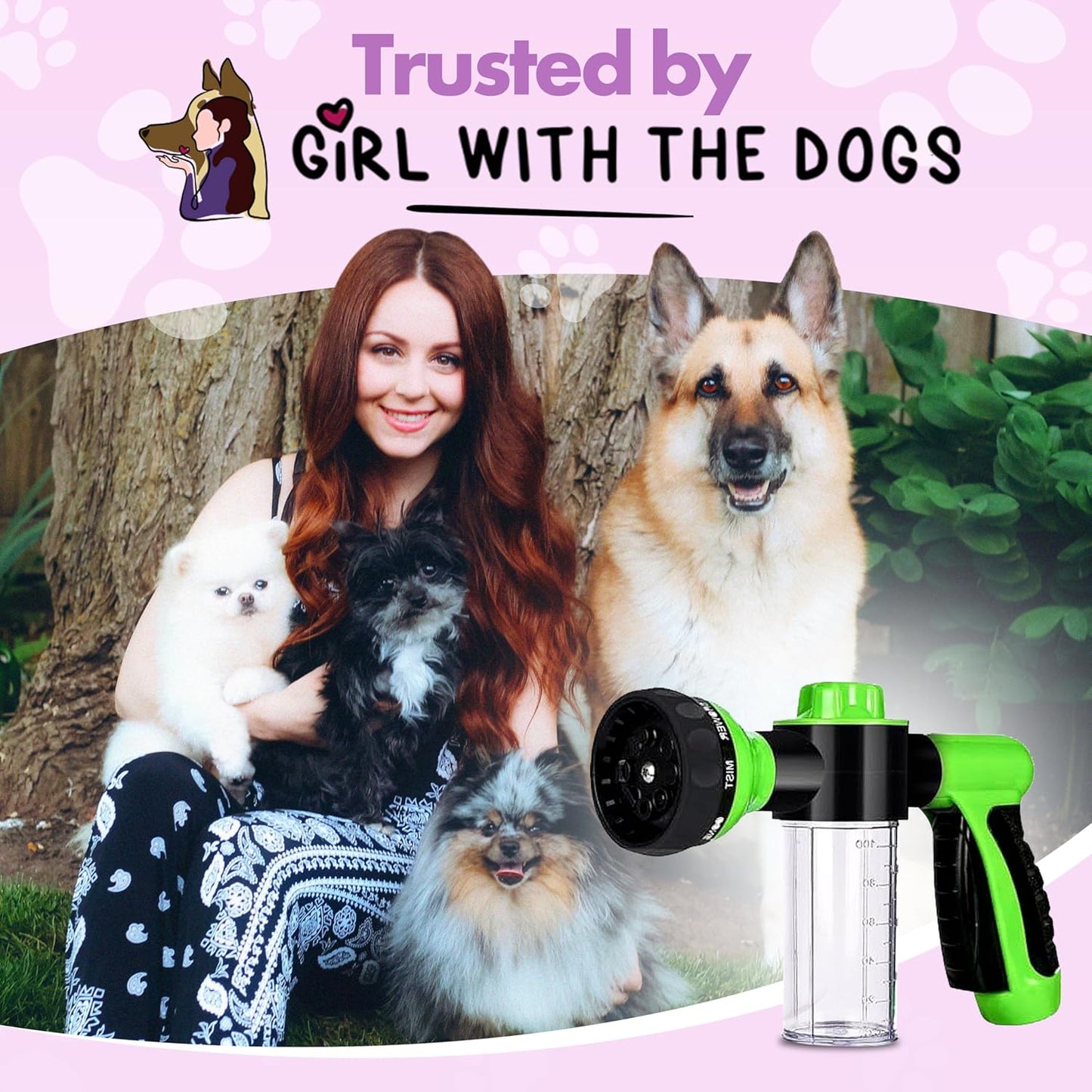 Soap & Shampoo Dispenser for Pet Wash and Garden Hose Sprayer Nozzle