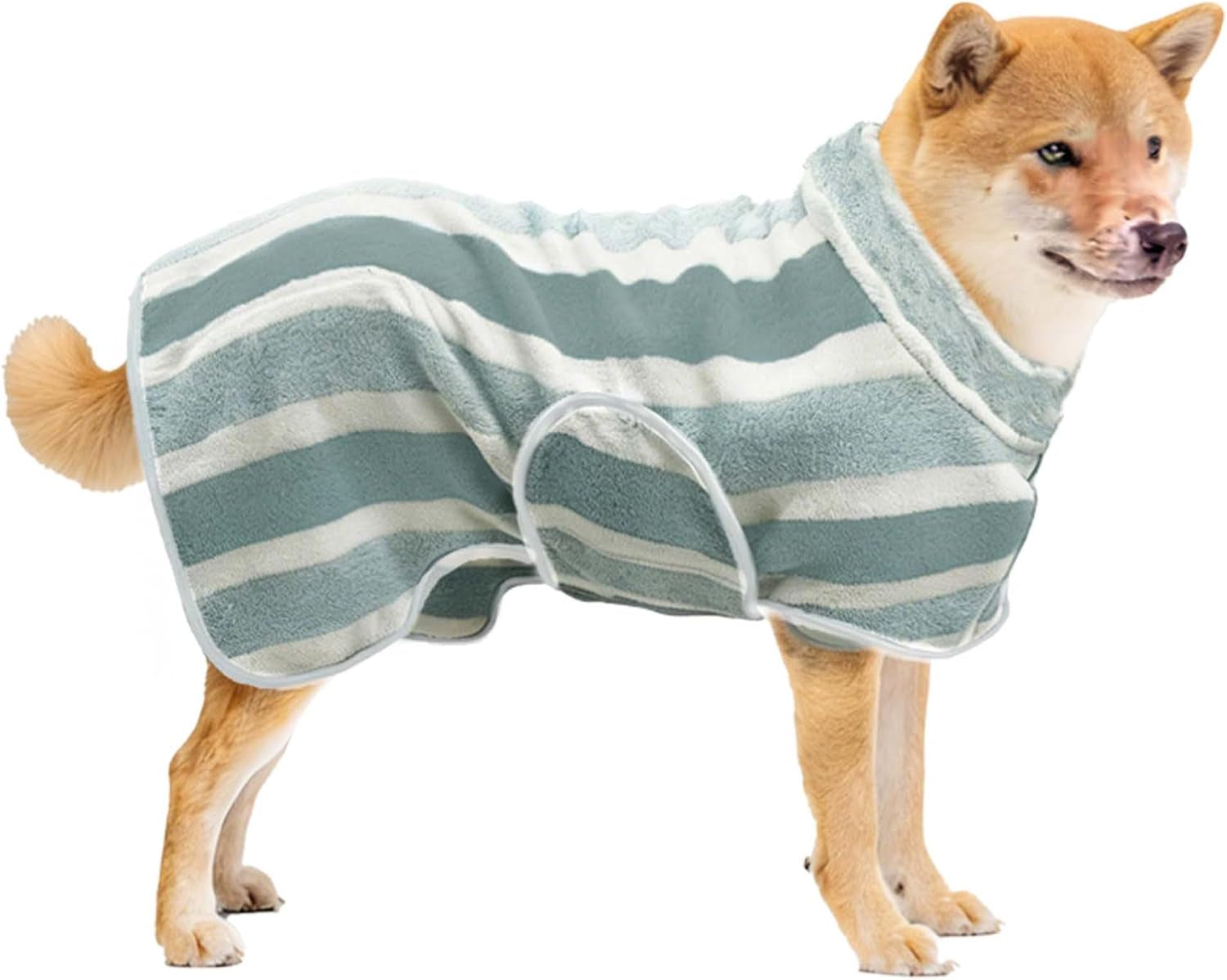 Fast-Drying Red Dog Bathrobe - Super Absorbent & Adjustable Towel for Cozy Post-Bath Comfort