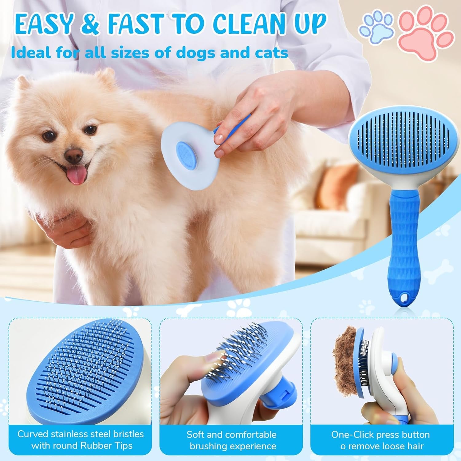 Ultimate 8-Piece Dog Grooming Kit – Essential Grooming Supplies for Dogs and Cats with Deshedding Brush, Bath Gloves, Towels & Silicone Toothbrush – Perfect for All Pet Sizes!