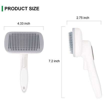 Dog Brush-Self Cleaning Dog and Cat Hair Brush, Deshedding Comb Long and Short