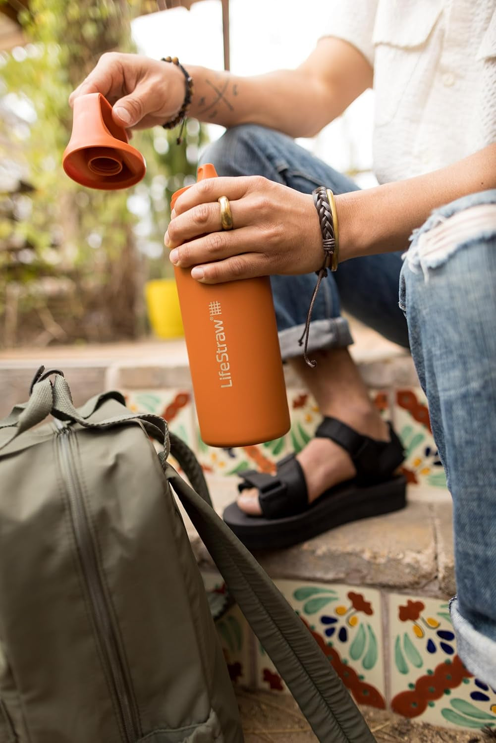 Go Series — Insulated Stainless Steel Water Filter Bottle for Travel and Everyday Use Removes Bacteria, Parasites and Microplastics, Improves Taste, 24 Oz, Orchid Pink