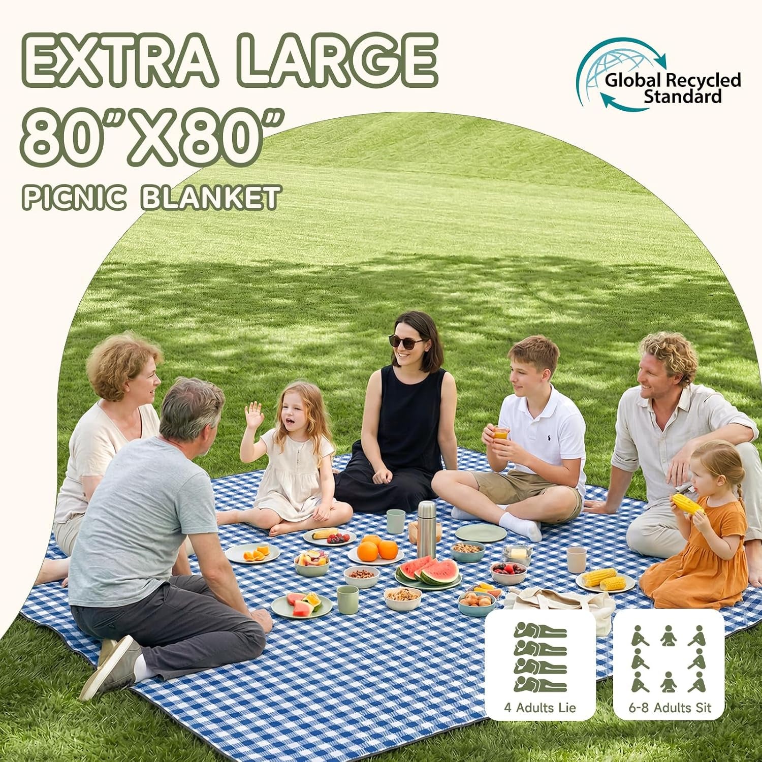 Waterproof Picnic Blanket Beach Outdoor Mat Rug Registry Wedding Search by Name Must Have Items Newly Wed Married Couple Gifts Bridal Husband Wife Men Women Mr Mrs 1 Anniversary Present