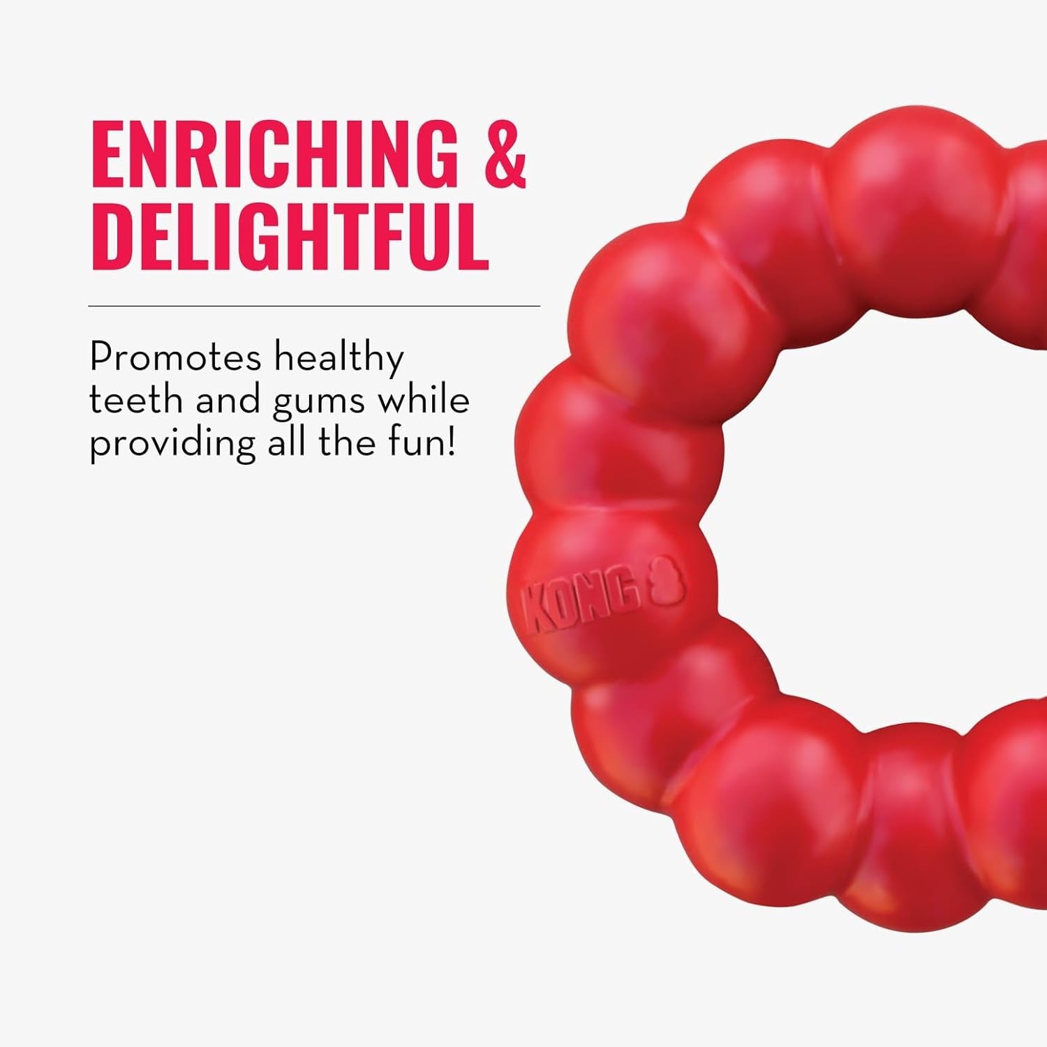 Ring - Natural Rubber Ring Toy for Healthy Chewing Habits - Chew Toy Supports Dog Dental Health - Dog Toy Supports Instincts during Playtime - for Small/Medium Dogs