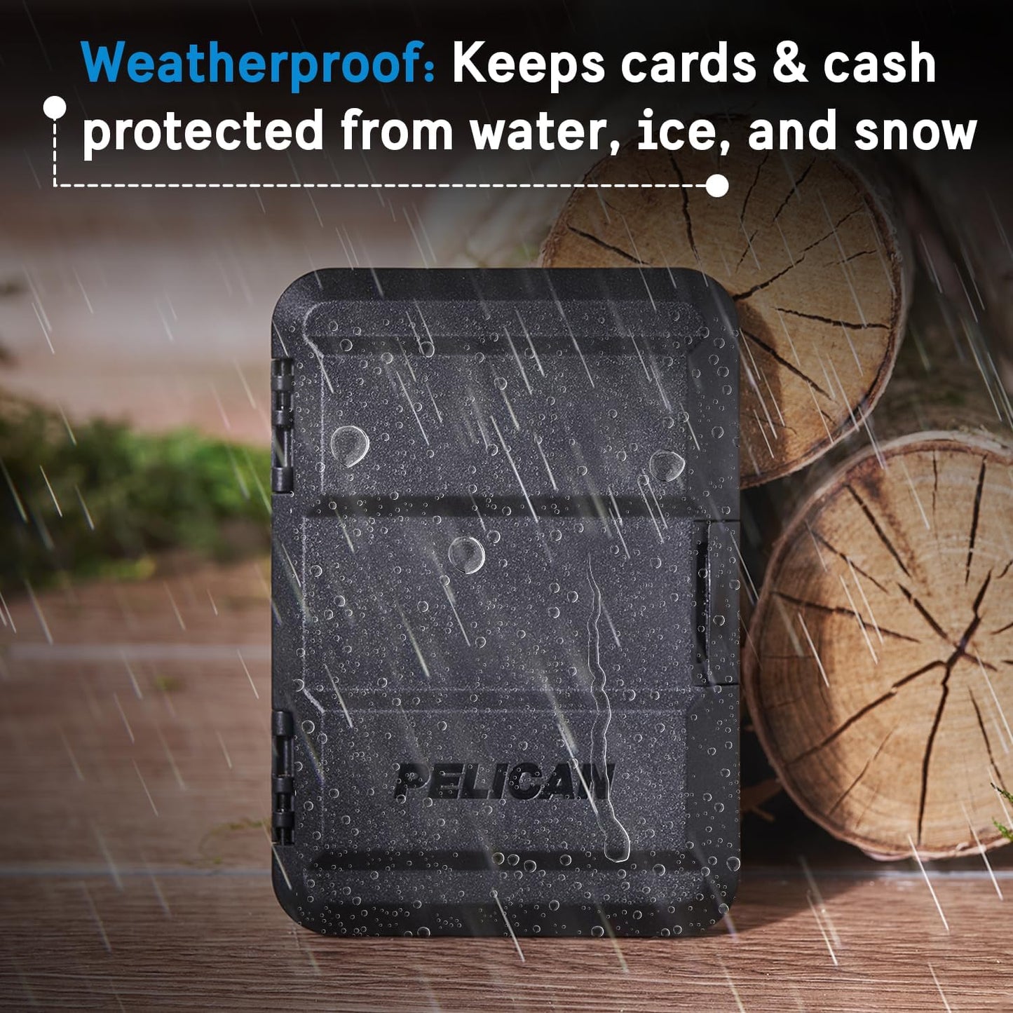 Pelican Magsafe Wallet for Iphone - Slim Magnetic Phone Wallet - Black | Heavy Duty MIL-STD Snap-On Magnetic Card Holder - Detachable Hard Magsafe Wallet for Iphone 17 Pro Max/16/15/14/13/Pixel 10