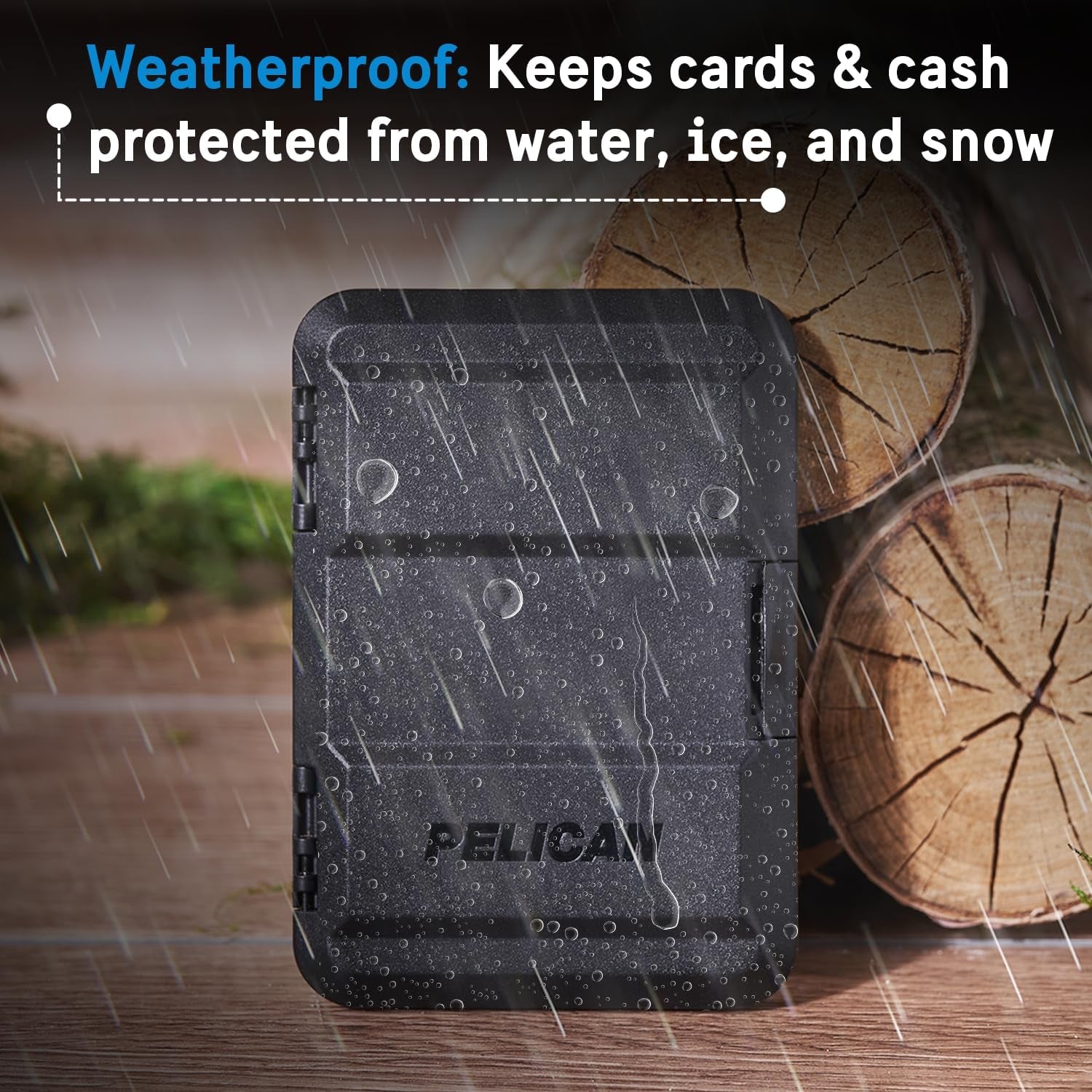 Pelican Magsafe Wallet for Iphone - Slim Magnetic Phone Wallet - Black | Heavy Duty MIL-STD Snap-On Magnetic Card Holder - Detachable Hard Magsafe Wallet for Iphone 17 Pro Max/16/15/14/13/Pixel 10
