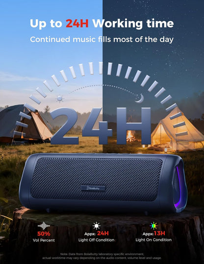 Bluetooth Speaker, 20W HD Sound, Portable Wireless, IPX5 Waterproof, up to 24H Playtime, TWS Pairing, for Home/Party/Outdoor/Camping/Beach Essentials, Electronic Gadgets, Birthday Gift (Navy)