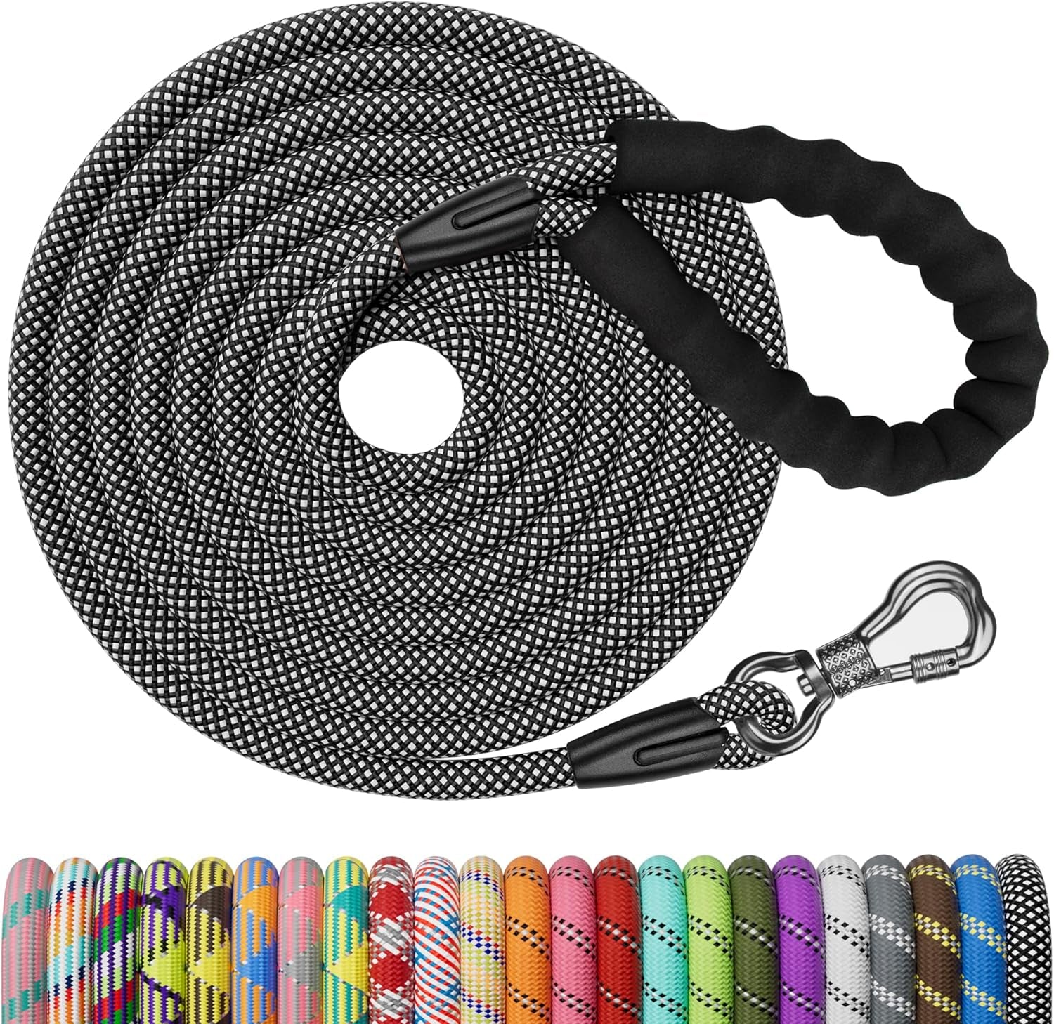 Long Leash for Dog Training, 100FT Dog Leashes for Large Breed Dogs with Swivel Lockable Hook and Comfortable Padded Handle,Dog Lead Check Cord for Small Medium and Large Dogs