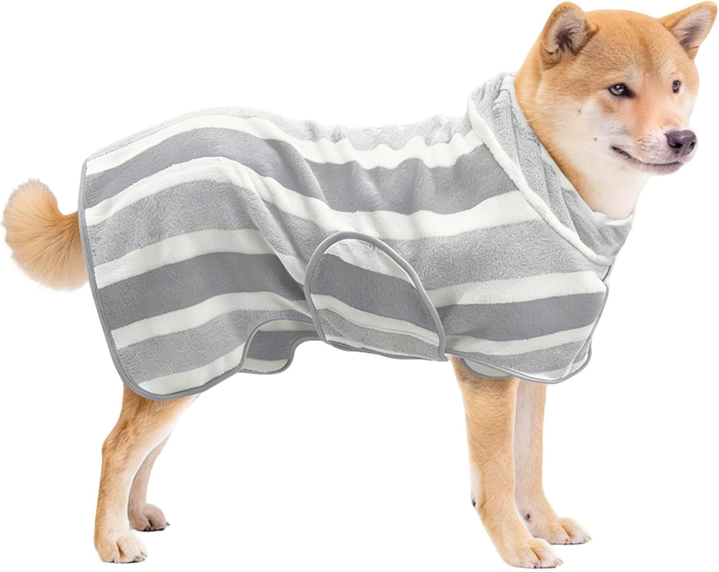 Fast-Drying Red Dog Bathrobe - Super Absorbent & Adjustable Towel for Cozy Post-Bath Comfort