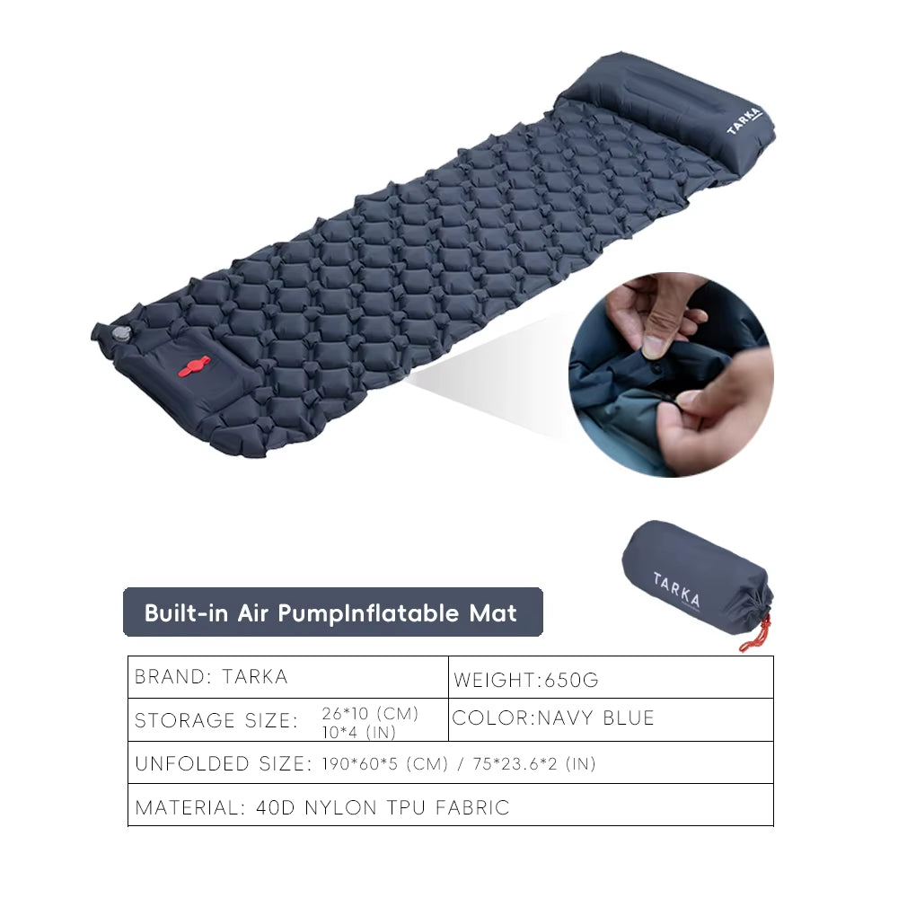Ultimate Inflatable Camping Mat with Built-in Pillow - Perfect for Outdoor Adventures and Travel