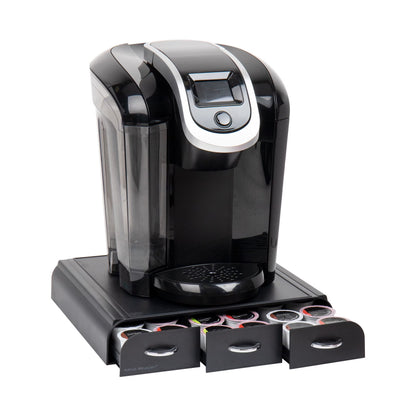 Single Serve Coffee Pod Organizer with 3 Drawers, 36 Pod Capacity, Black