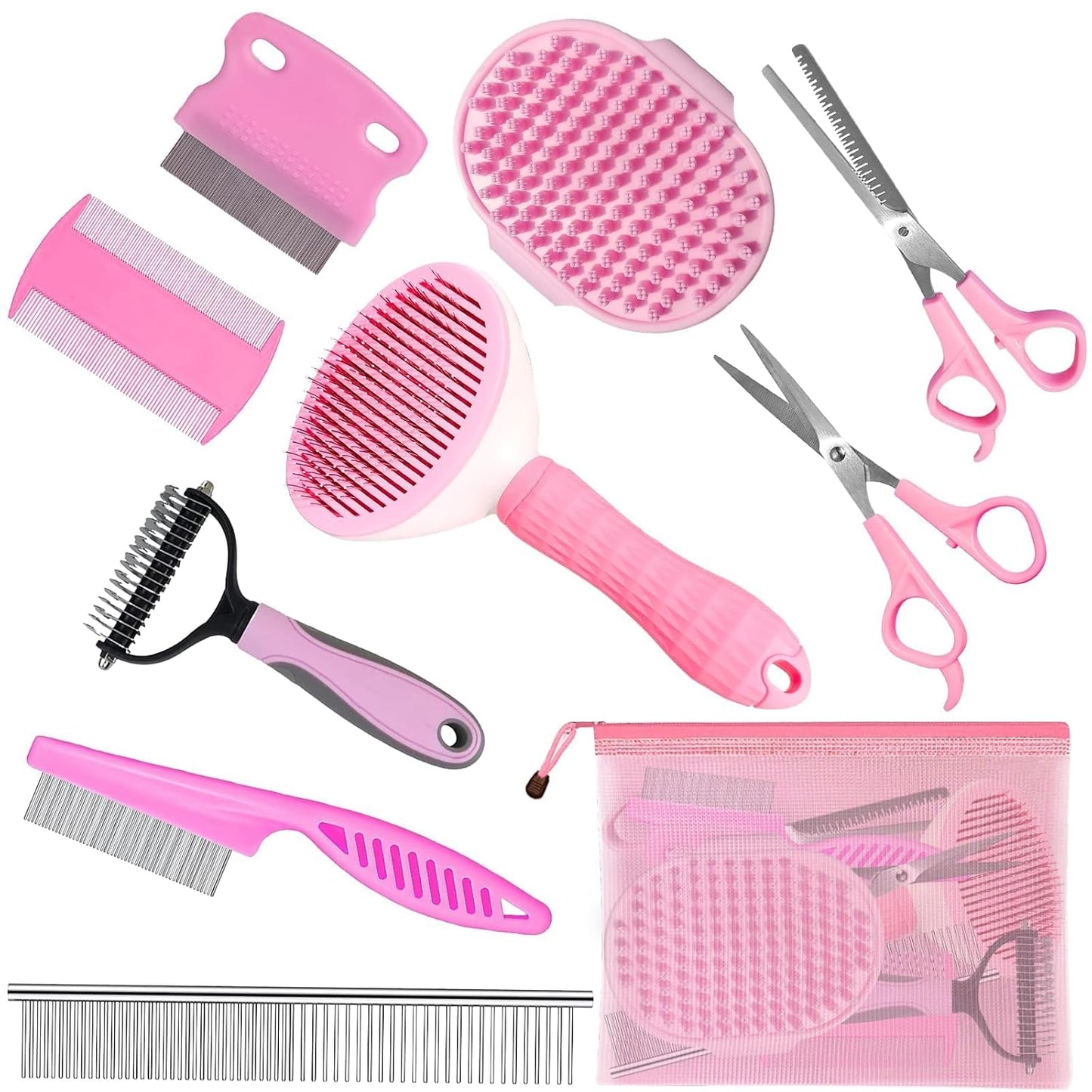 Ultimate 8-Piece Dog Grooming Kit – Essential Grooming Supplies for Dogs and Cats with Deshedding Brush, Bath Gloves, Towels & Silicone Toothbrush – Perfect for All Pet Sizes!