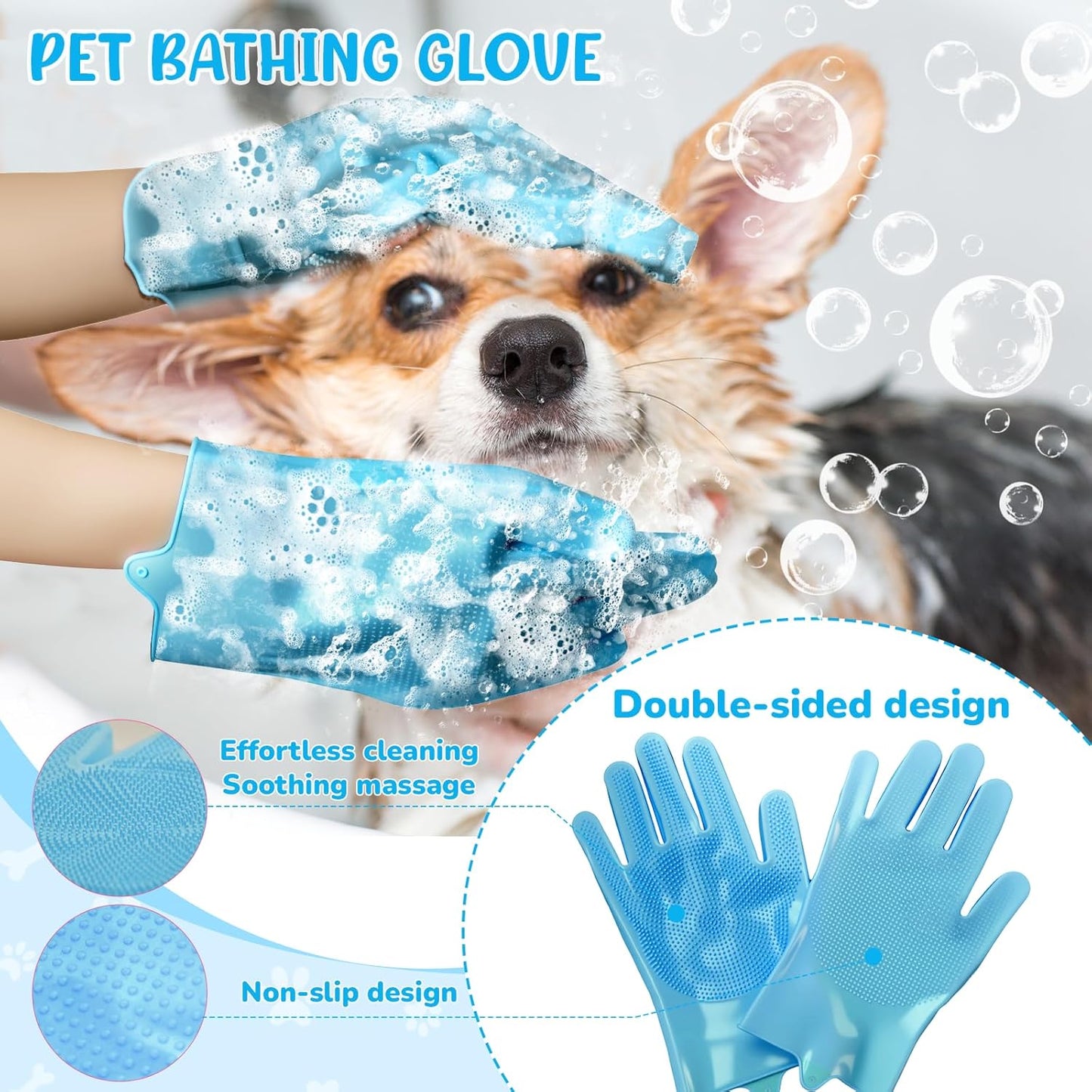 Ultimate 8-Piece Dog Grooming Kit – Essential Grooming Supplies for Dogs and Cats with Deshedding Brush, Bath Gloves, Towels & Silicone Toothbrush – Perfect for All Pet Sizes!
