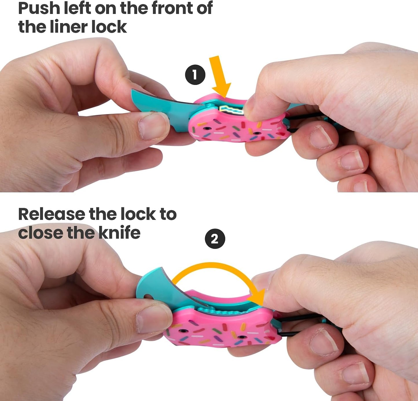 Small Pocket Knife for Women, Edc Knives Tool | Cute Donut Folding Box Cutter with 1.34 Inch Sharp Blade, Great Gift for Her