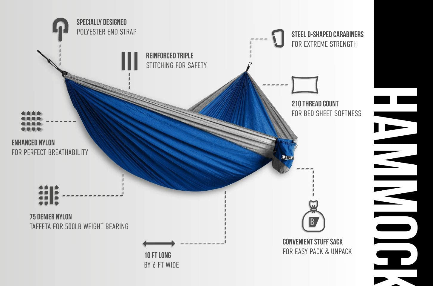 Ultimate Comfort Double Hammock - Strong, Lightweight, and Perfect for Two Adventurers
