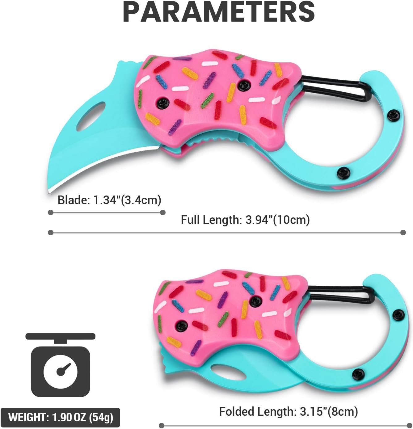 Small Pocket Knife for Women, Edc Knives Tool | Cute Donut Folding Box Cutter with 1.34 Inch Sharp Blade, Great Gift for Her