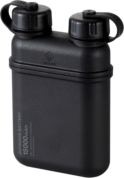 ELECOM NESTOUT Rugged Power Bank, 15000Mah Outdoor Charger, 32W USB C Fast Charging PD, Waterproof IP67, Heavy Duty Shockproof, Tactical Battery Pack for Iphone Tablet Hiking Camping Survival (Black)