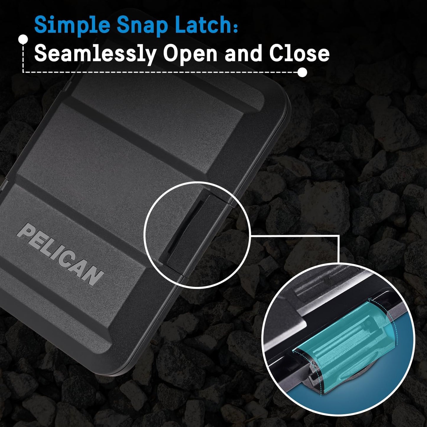 Pelican Magsafe Wallet for Iphone - Slim Magnetic Phone Wallet - Black | Heavy Duty MIL-STD Snap-On Magnetic Card Holder - Detachable Hard Magsafe Wallet for Iphone 17 Pro Max/16/15/14/13/Pixel 10