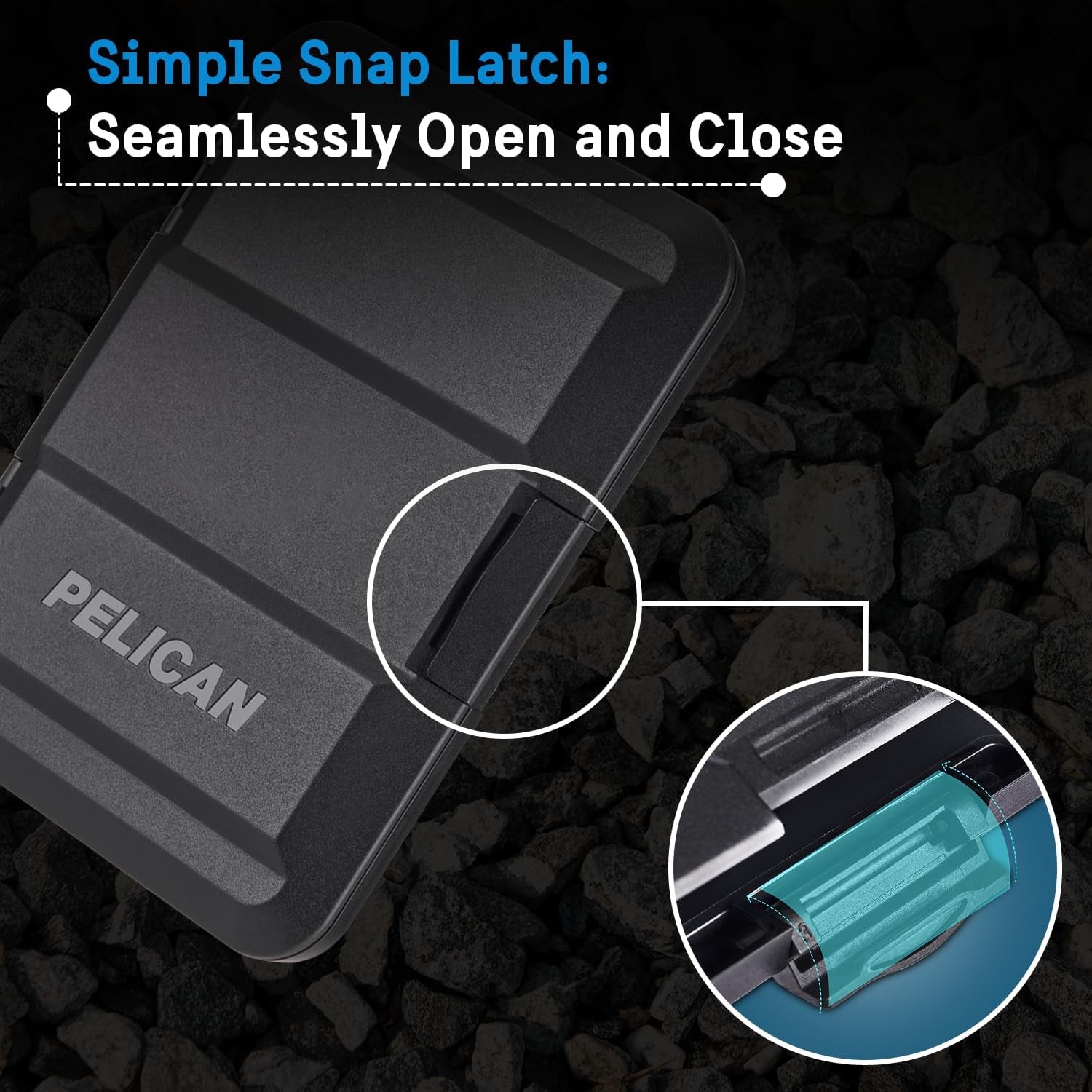 Pelican Magsafe Wallet for Iphone - Slim Magnetic Phone Wallet - Black | Heavy Duty MIL-STD Snap-On Magnetic Card Holder - Detachable Hard Magsafe Wallet for Iphone 17 Pro Max/16/15/14/13/Pixel 10