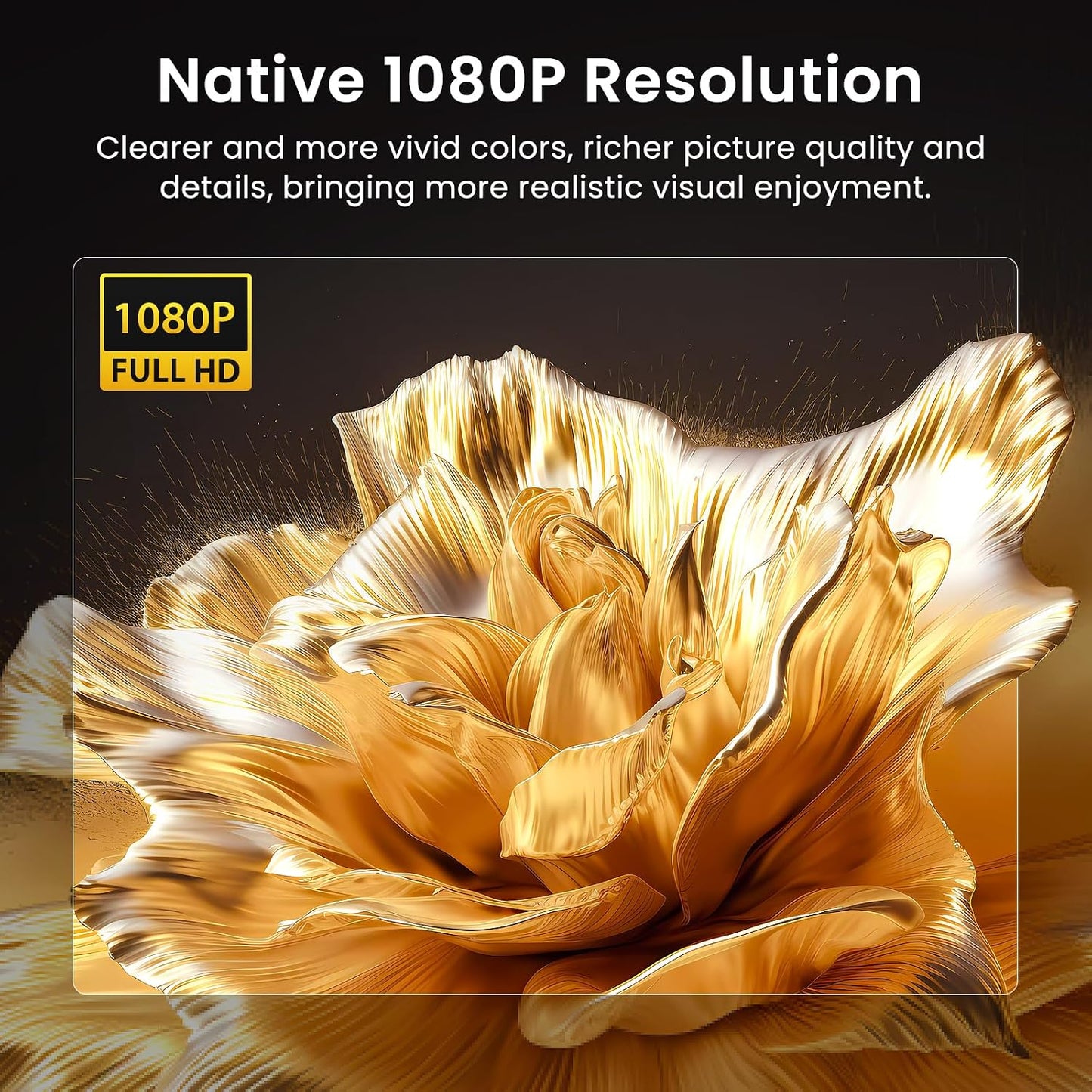Native 1080P Outdoor Smart Projector-Standard | Native 1080P • Mini & Portable • Easy Setup • Built-In Speaker • Indoor & Outdoor • Phone, Laptop & PS5 Compatible