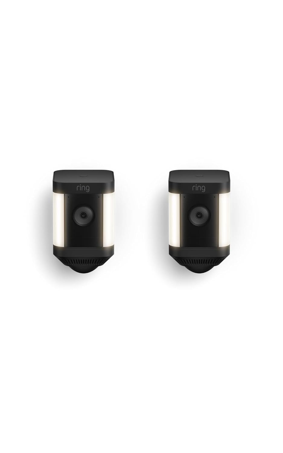 Spotlight Cam Plus, Battery, Home or Business Security with HD Video, Two-Way Talk, Color Night Vision, and Security Siren, 2-Pack, Black