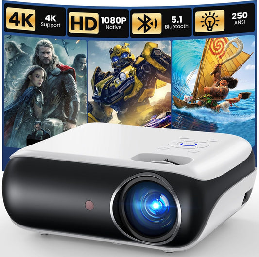 Native 1080P Outdoor Smart Projector-Standard | Native 1080P • Mini & Portable • Easy Setup • Built-In Speaker • Indoor & Outdoor • Phone, Laptop & PS5 Compatible