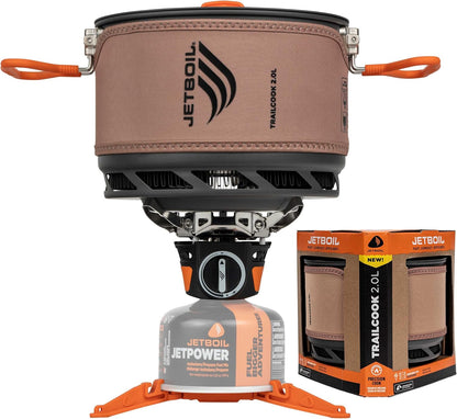 Jetboil Trailcook 2.0L Camping and Backpacking Stove Cooking System with Adjustable Heat Control, New for 2026, Tan