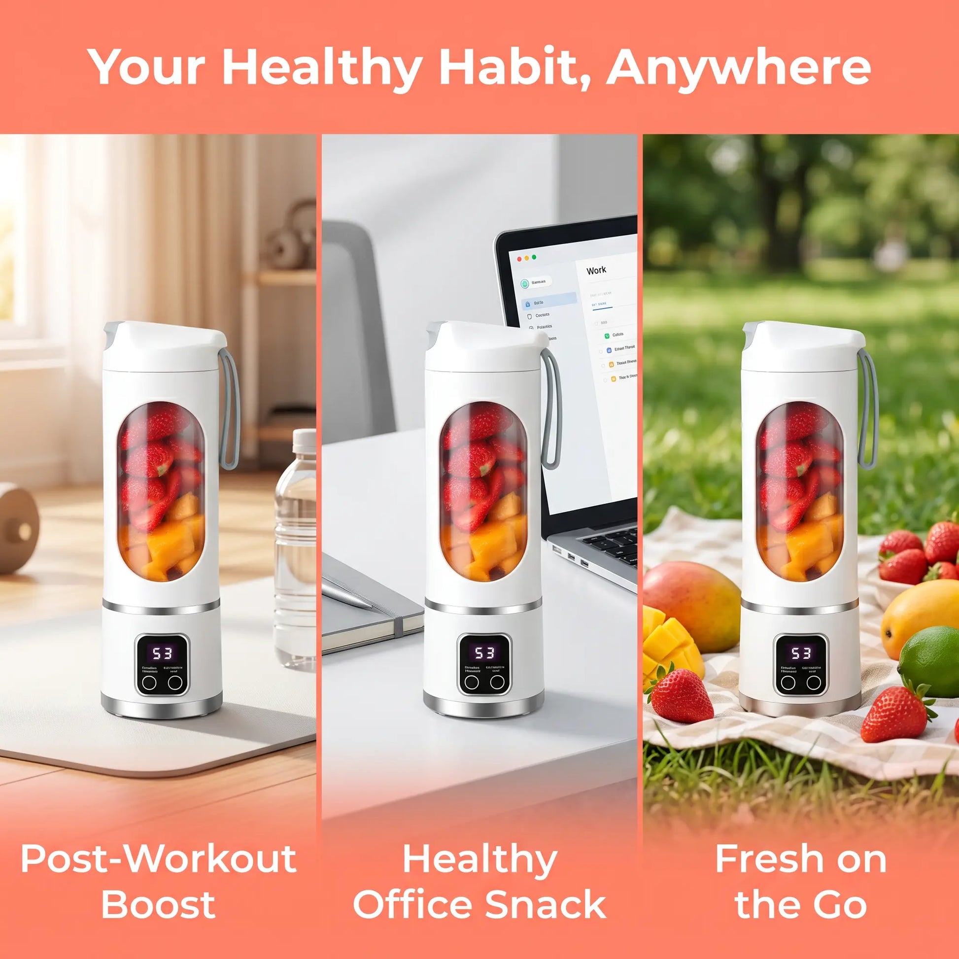 Unleash Your Blending Potential with Our Portable 15.22 Oz USB Rechargeable Blender - Perfect for Smoothies & Juices!