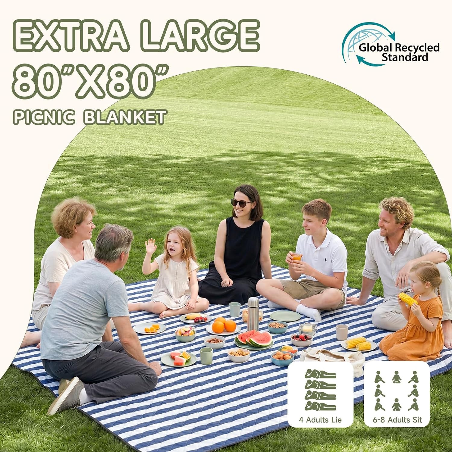 Waterproof Sandproof Beach Blanket Picnic Outdoor Mat Rug Extra Large Foldable Sand Free Big Giant XL Towel Car Essential Roadtrip Gadget Rv Accessories Gear Must Have Hiking Item Necessities