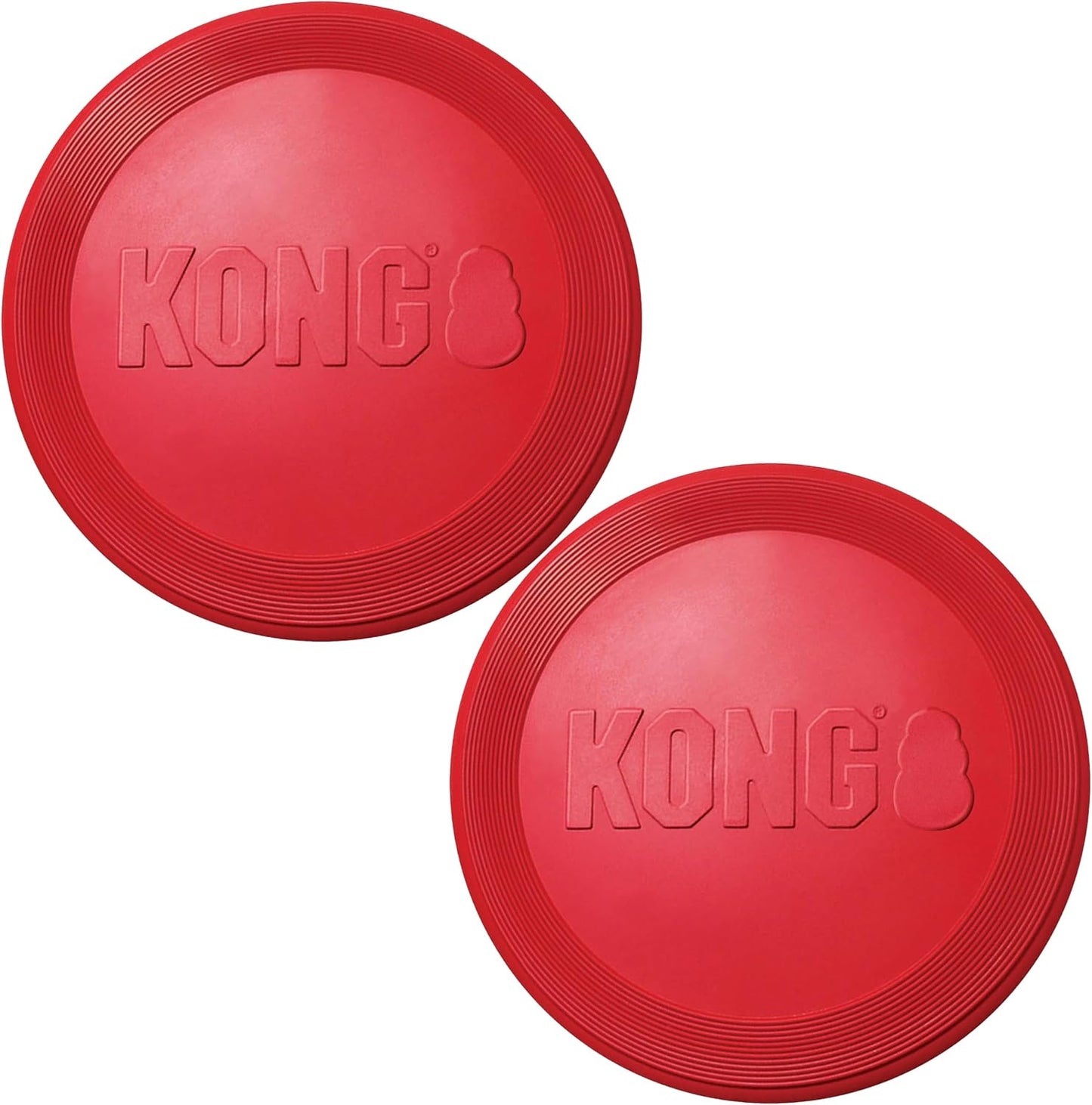 KONG Flyer - Ultimate Durable Dog Fetch Toy for Small Dogs - Natural Rubber Flying Disc (2-Pack) for Active Outdoor Playtime