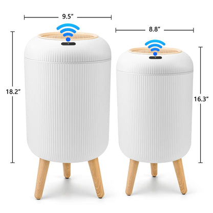 Pukomc Smart Induction Waterproof Trash Can for Bathroom, Bedroom, Office Nordic Style, Household Items Saving Space Motion Sensor Multifunctional Home Goods Environmentally Friendly Automatic Summerwins,Dorm Essentials,Home Essentials Homeessentials
