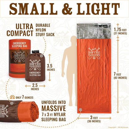 Stay Warm and Safe with Our Ultimate Emergency Sleeping Bag - Extra Thick Thermal Mylar with Hood for All-Season Camping and Hiking