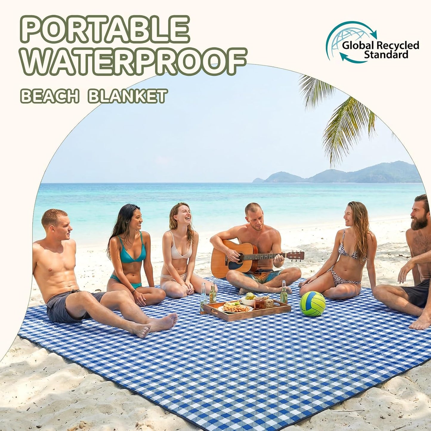 Waterproof Picnic Blanket Beach Outdoor Mat Rug Registry Wedding Search by Name Must Have Items Newly Wed Married Couple Gifts Bridal Husband Wife Men Women Mr Mrs 1 Anniversary Present