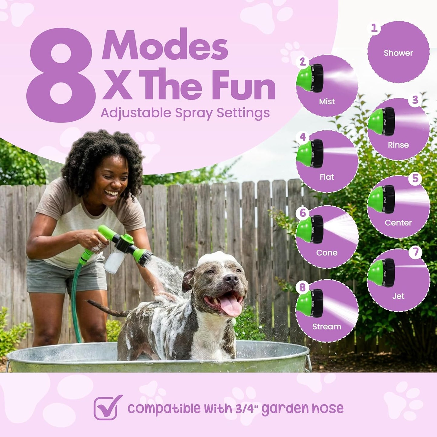 Soap & Shampoo Dispenser for Pet Wash and Garden Hose Sprayer Nozzle