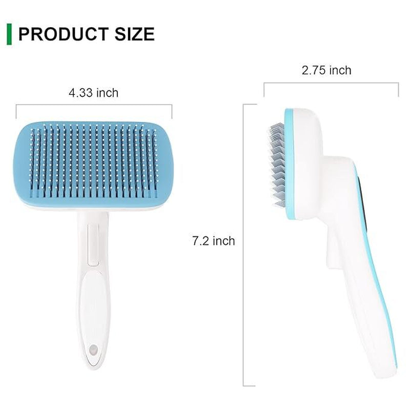 Dog Brush-Self Cleaning Dog and Cat Hair Brush, Deshedding Comb Long and Short