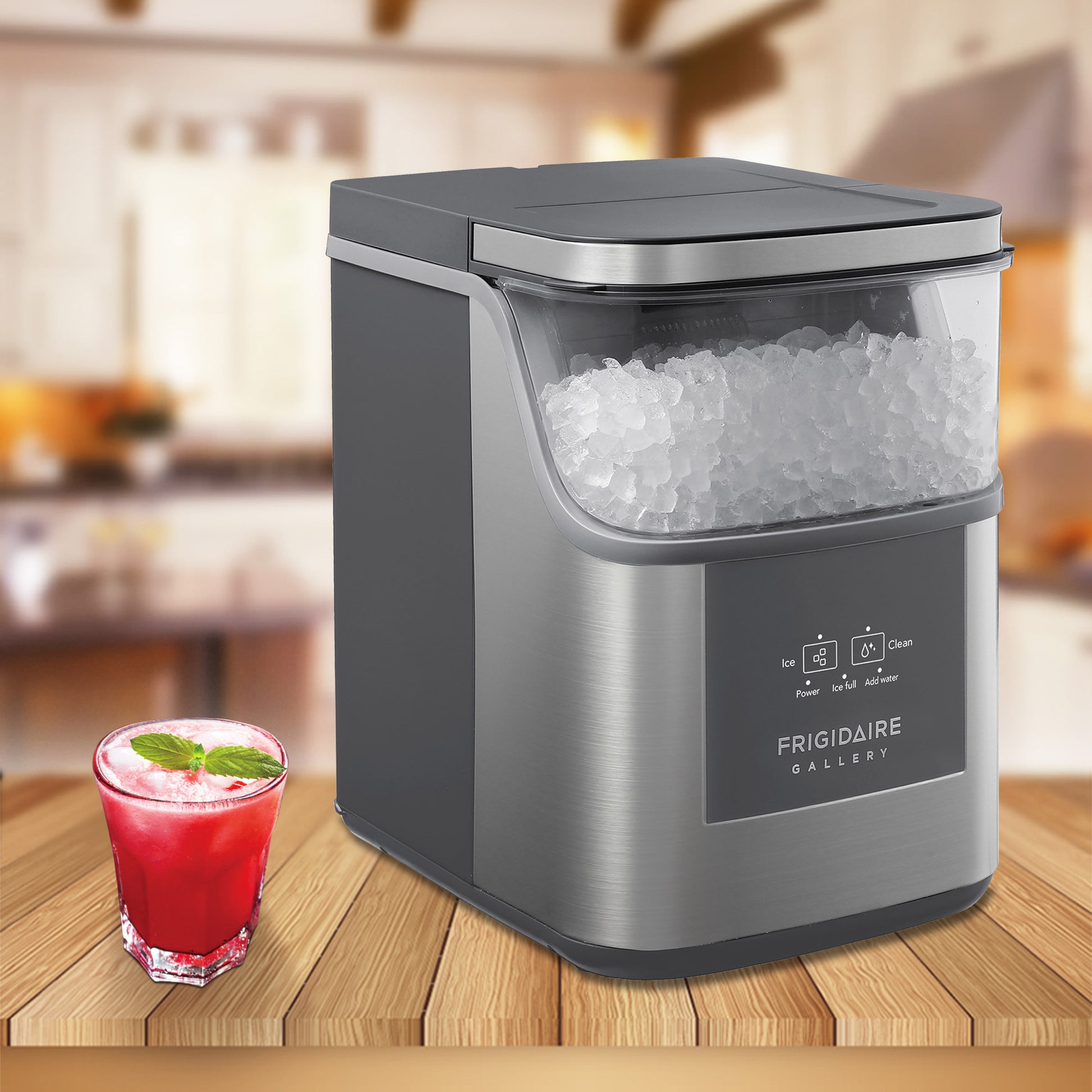 Frigidaire Gallery Crunch Countertop Nugget Ice Maker, 33 Lbs per Day, Self Cleaning, Touch Controls