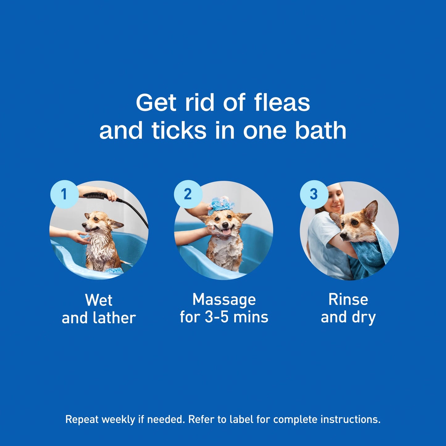plus Flea & Tick Shampoo with Precor for Dogs, Cats, Puppies & Kittens, Flea Shampoo to Treat Flea Infestations, Kills Ticks, Fleas, Flea Eggs & Lice, Cleans and Conditions Coat, 12 Fl Oz