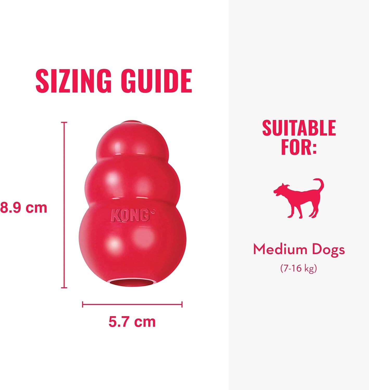 Classic Stuffable Dog Toy - Fetch & Chew Toy for Dogs - Treat-Filling Capabilities & Erratic Bounce for Extended Play Time - Durable Natural Rubber Material - for Medium Dogs (Pack of 2)