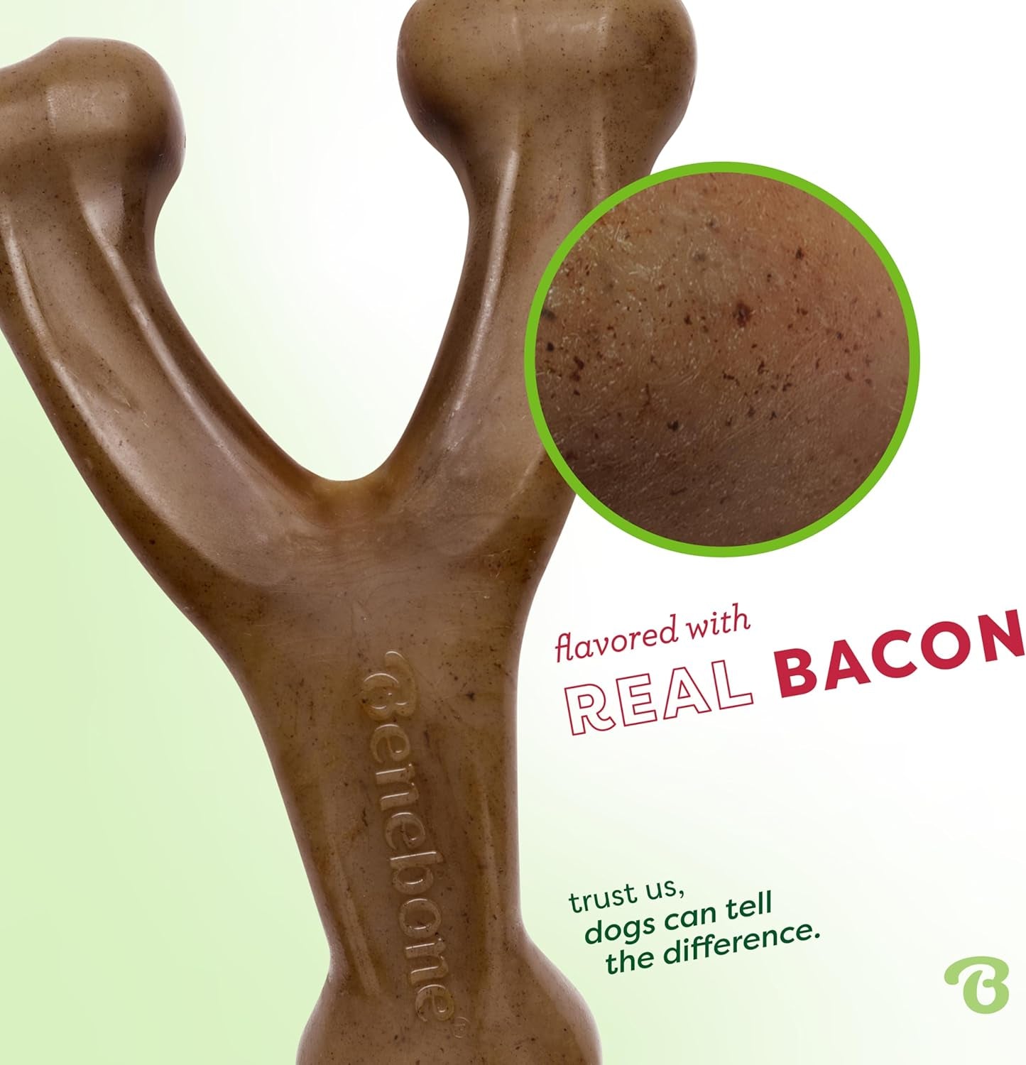 2-Pack Wishbone Chew Toy for Aggressive Chewers, Real Bacon, Large