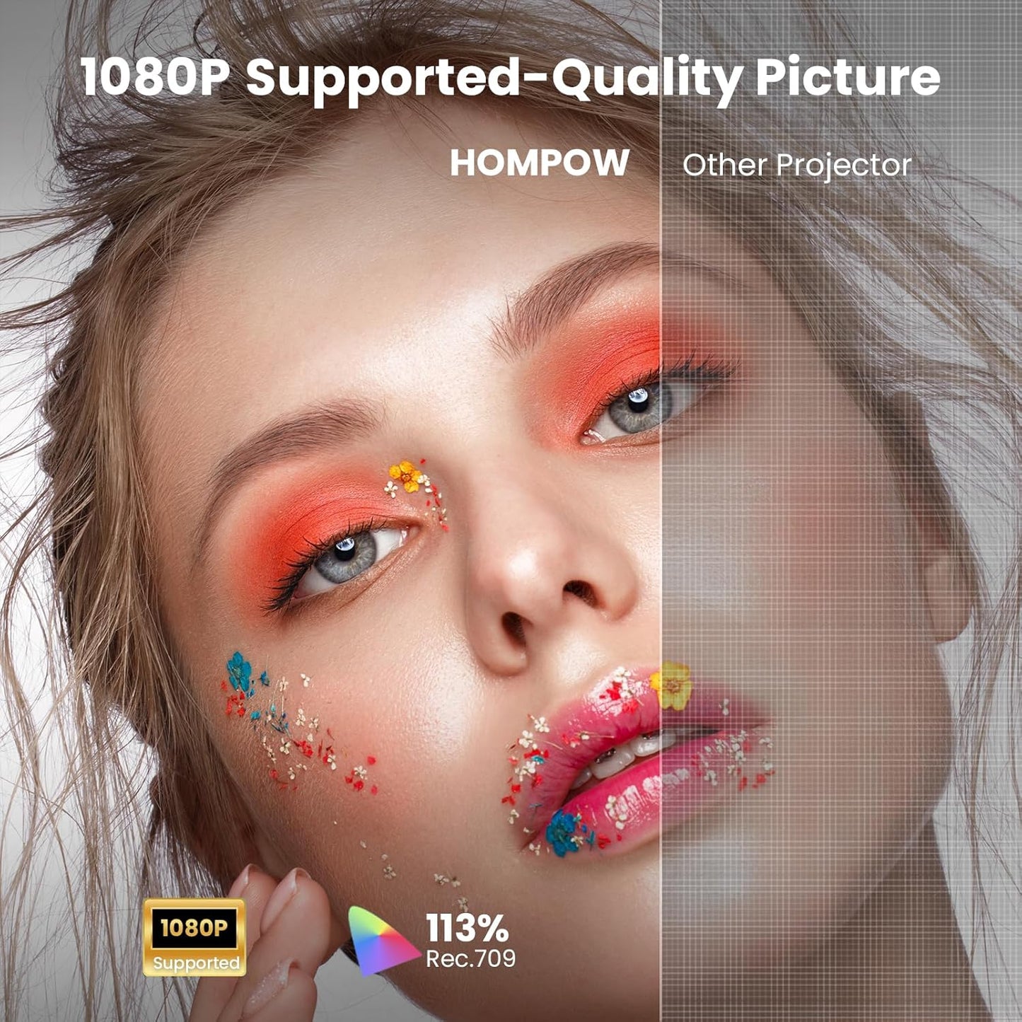 Mini Projector, 1080P Supported Portable Bluetooth Projector | Mini & Portable, Built-In Bluetooth/Speaker, Home Theater, Outdoor/Indoor, HDMI/USB Compatible Phone & Laptop(Orange)