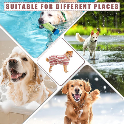 Fast-Drying Red Dog Bathrobe - Super Absorbent & Adjustable Towel for Cozy Post-Bath Comfort