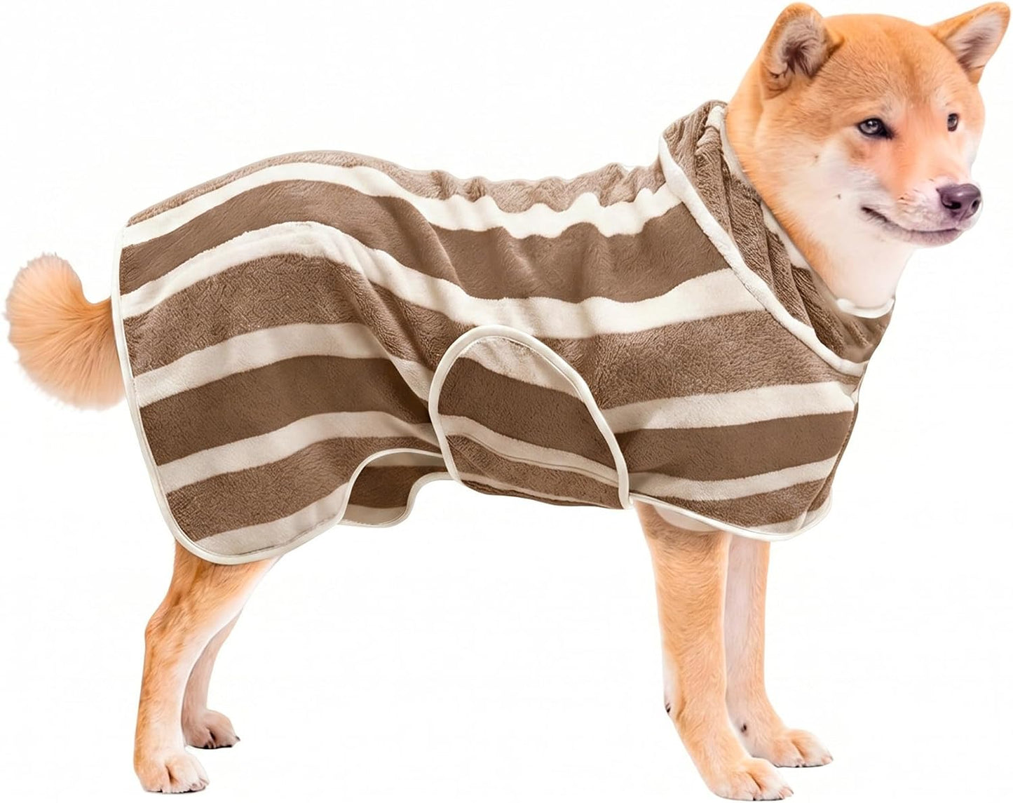 Fast-Drying Red Dog Bathrobe - Super Absorbent & Adjustable Towel for Cozy Post-Bath Comfort