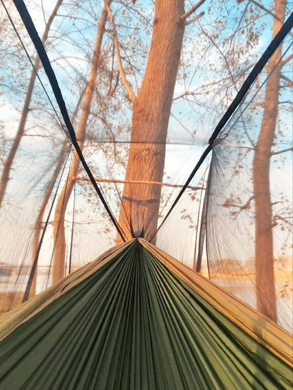 Ultimate Portable Camping Hammock - Perfect for Outdoor Adventures with Bug Net, 2 Person Capacity, and 10Ft Straps
