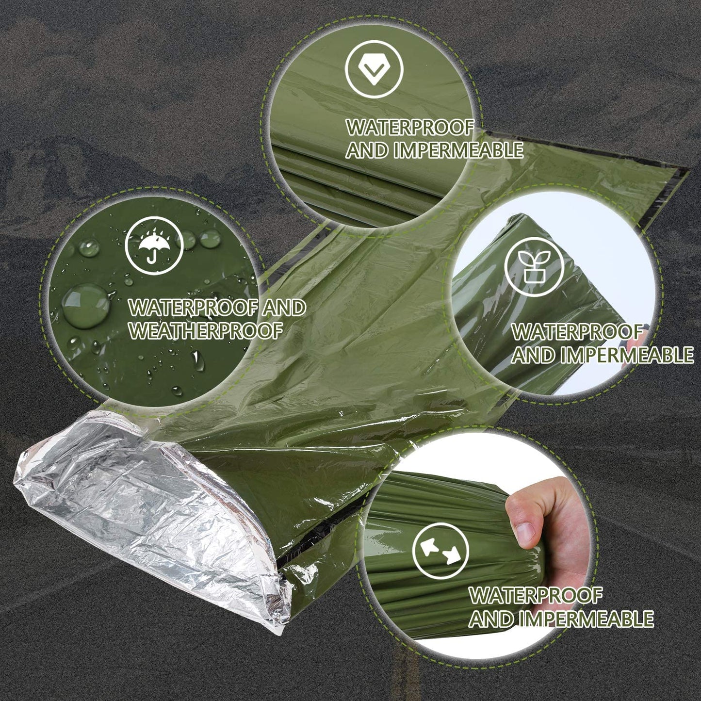 Ultimate Emergency Sleeping Bag & Survival Bivy Sack - Lightweight, Portable, and Essential Gear for Hiking, Camping, and Disaster Preparedness